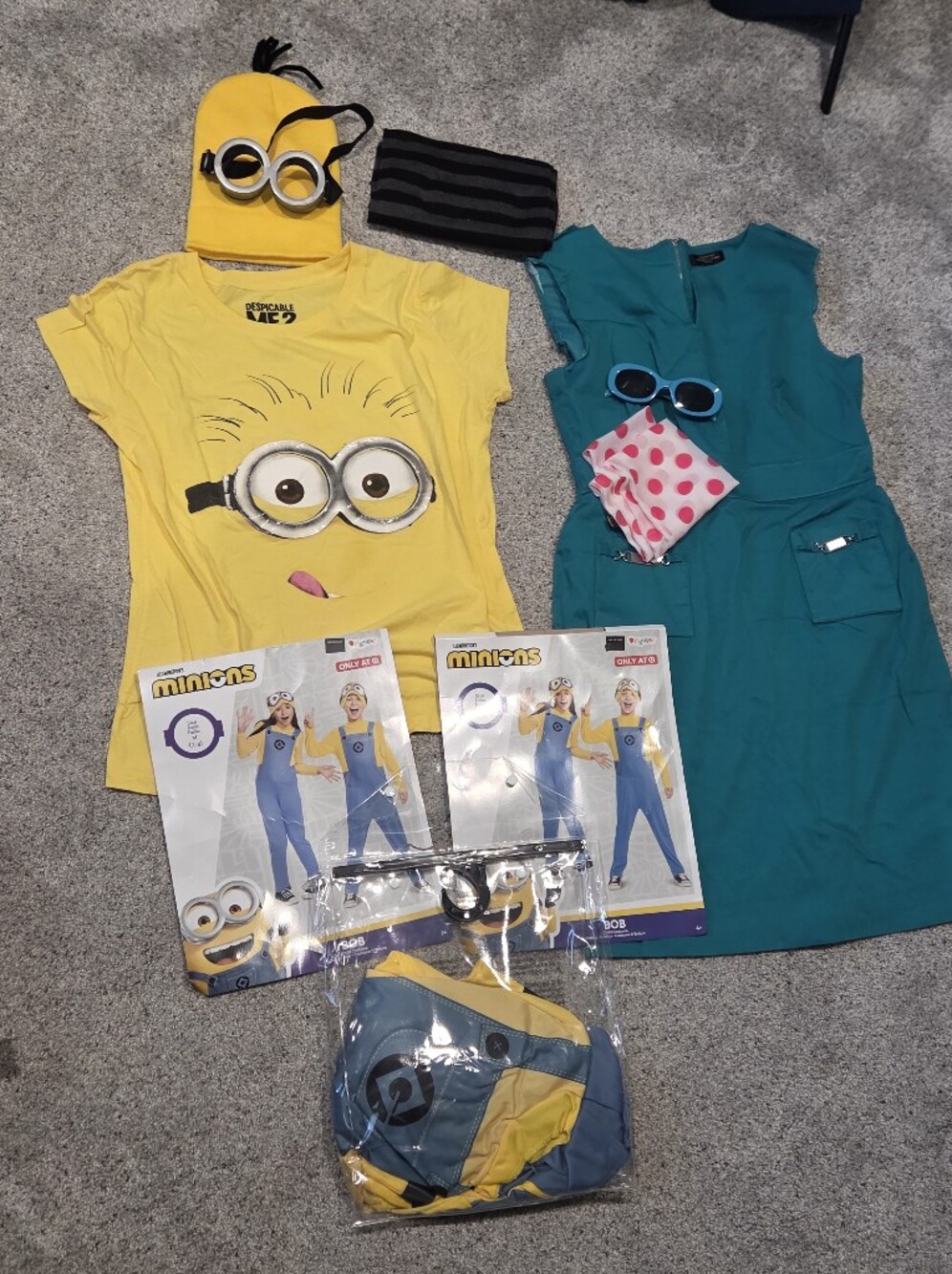 Family Minions Costume Bundle Set Gru Lucy Bob Minon Onsies T Shirt Beanie
